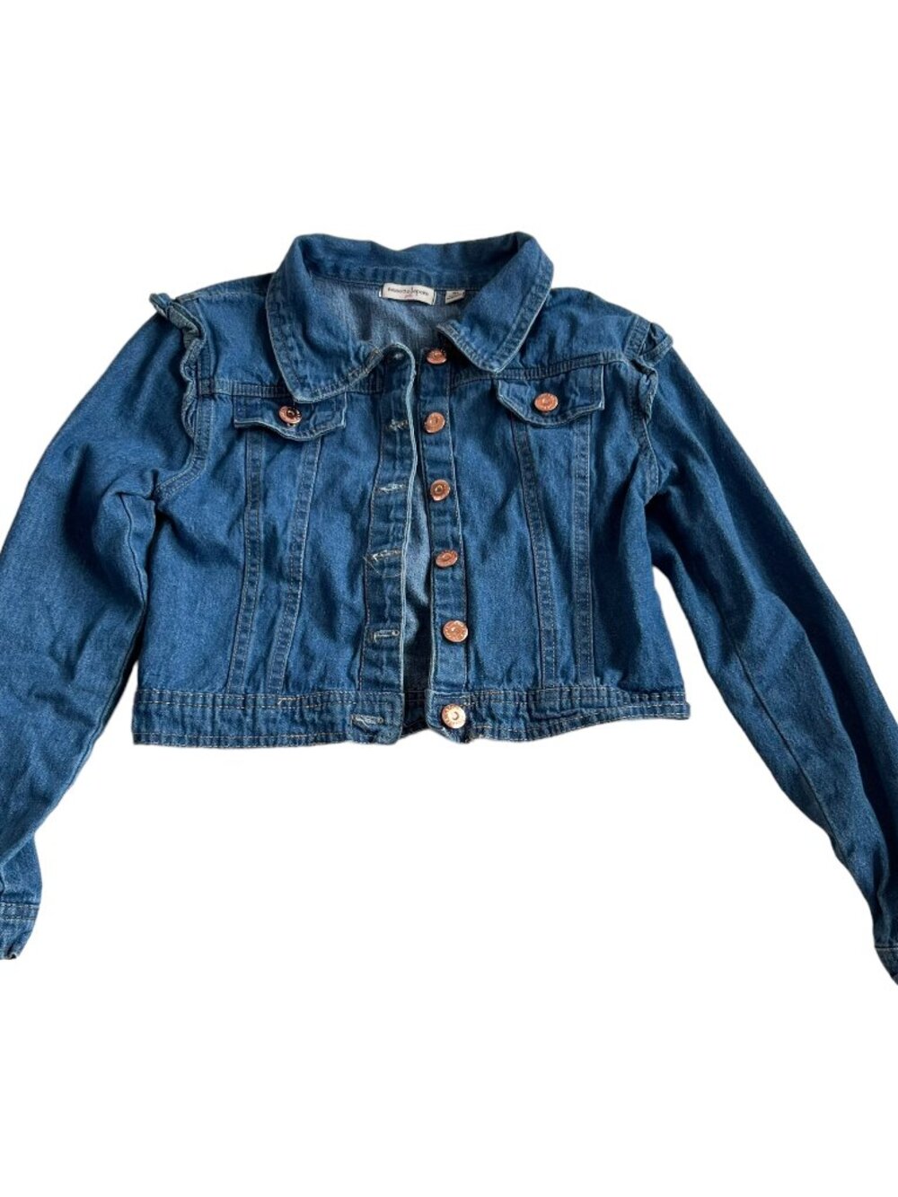 Nanette Lepore denim jean jacket ruffles girls size 10